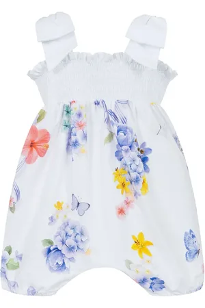 Lapin House Gesmokter Strampler mit Blumen-Print