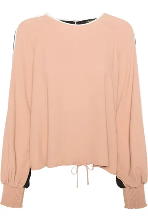 Twin-Set Kreppbluse in Colour-Block-Optik