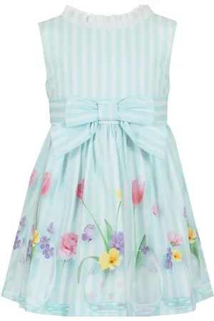 Lapin House Gestreiftes Kleid mit Blumen-Print