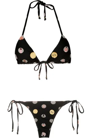 AMIR SLAMA Neckholder-Bikini mit grafischem Print