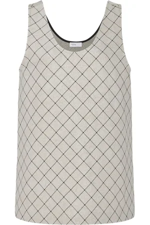 ROSETTA GETTY Trägershirt mit Windowpane-Print
