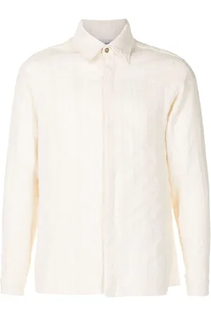 AMIR SLAMA Gestreiftes Jacquard-Hemd