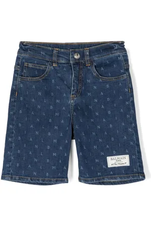 Balmain Jeans-Shorts mit Logo-Print