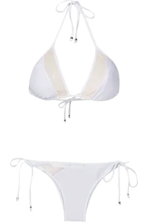 AMIR SLAMA Triangel-Bikini mit transparenten Einsätzen