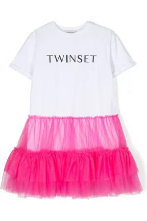Twin-Set Tüllkleid mit Logo-Print
