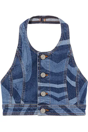 Puccini Cropped-Top mit Marmo-Print