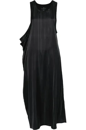 Y-3 Gestreiftes Twill-Maxikleid