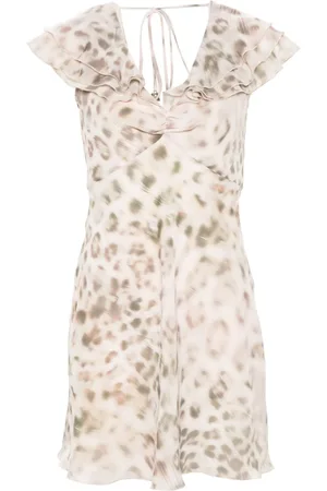 ROTATE Minikleid mit Leoparden-Print