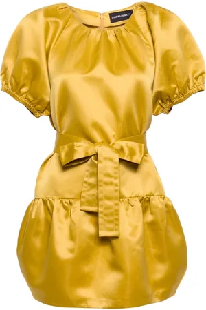 Cynthia Rowley Tulpen-Satin-Minikleid mit Puffärmeln