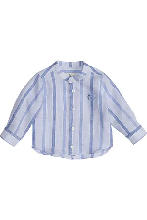 Etro Gestreiftes Hemd mit Pegaso-Stickerei