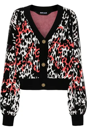 Roberto Cavalli Cropped-Cardigan mit Leoparden-Muster