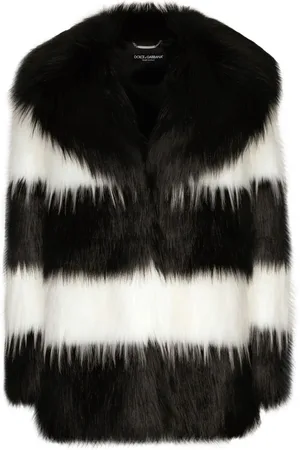 Dolce & Gabbana Gestreifter Faux-Fur-Mantel