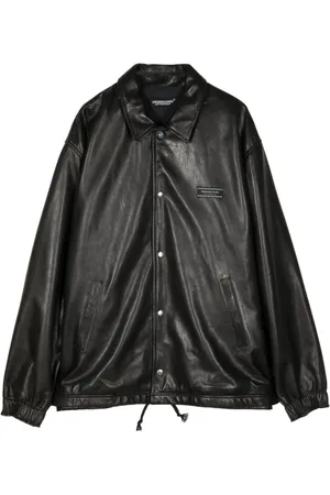 UNDERCOVER Lederjacke mit Logo-Applikation