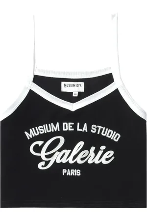 Musium Div. Cropped-Tanktop mit Logo-Stickerei