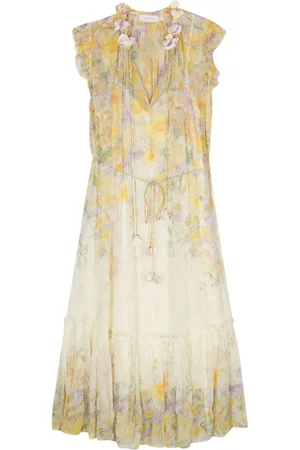 ZIMMERMANN Harmony Kleid mit Blumenapplikation