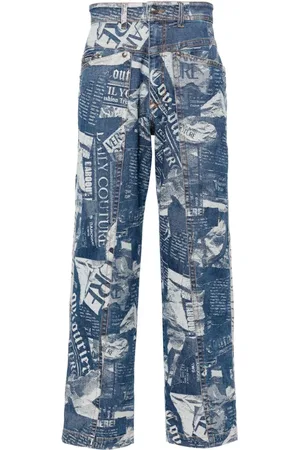 VERSACE Magazine Straight-Leg-Jeans