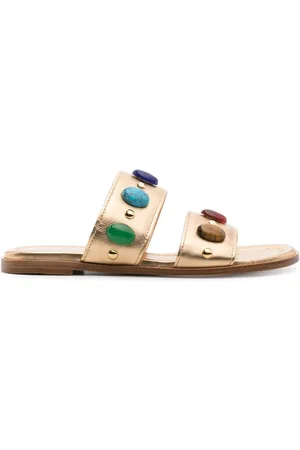 Gianvito Rossi Pantoletten mit Perlen