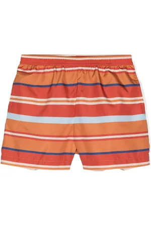 Etro Gestreifte Badeshorts mit Pegaso-Stickerei