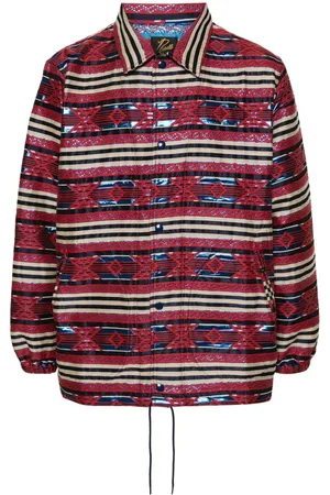 Pins & Needles Gestreifte Hemdjacke mit Jacquardmuster