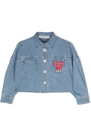 PHILOSOPHY DI LORENZO SERAFINI Cropped-Jeansjacke mit Logo-Stickerei