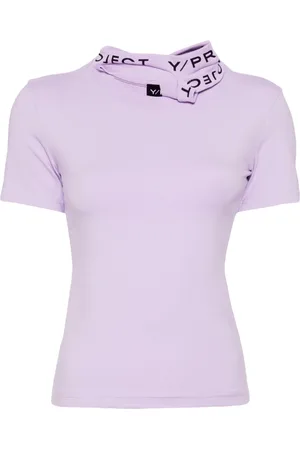 Y / PROJECT Logo-print collar jersey T-shirt