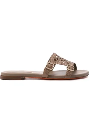 santoni Pantoletten mit Schnallen