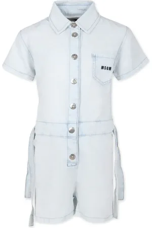 Msgm Jeans-Playsuit mit Logo-Stickerei