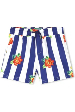 Kenzo Gestreifte Badeshorts mit Blumen-Print