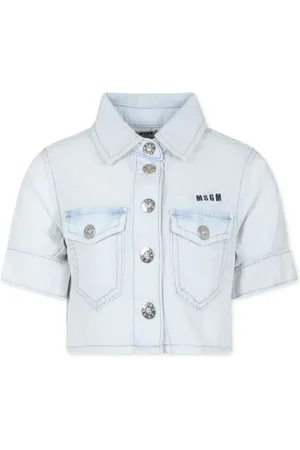 Msgm Cropped-Hemd mit Logo-Stickerei