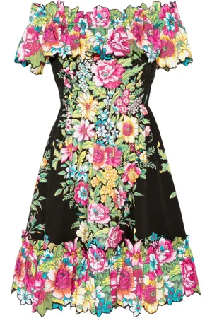 Etro Schulterfreies Kleid mit Blumen-Print