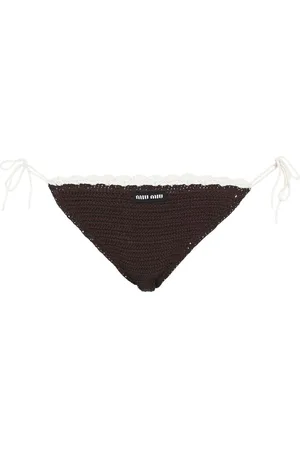 Miu Miu Gestricktes Bikinihöschen mit Logo