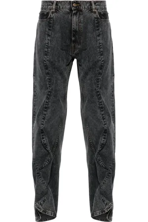 Y / PROJECT Halbhohe Evergreen Wire Straight-Leg-Jeans