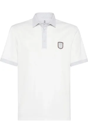 Brunello Cucinelli Poloshirt mit Logo-Patch