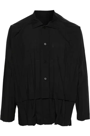 Issey Miyake Plissiertes Hemd im Layering-Look