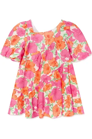 Msgm Seersucker-Kleid mit Blumen-Print