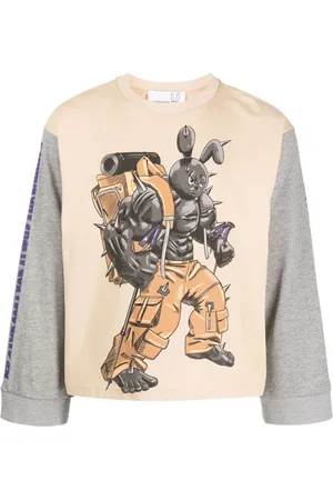 Natasha Zinko Camping Bunny T-Shirt mit Kontrastärmeln