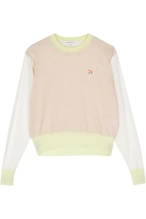 Maison Kitsuné Merinopullover in Colour-Block-Optik