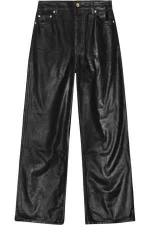 Ganni Weite Jeans mit gewachstem Finish