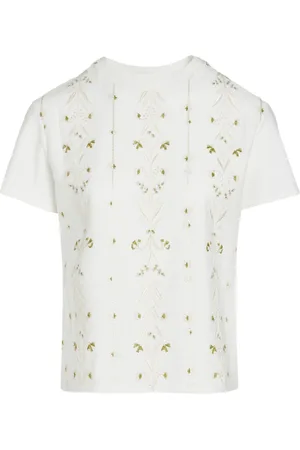 Giambattista Valli T-Shirt mit Blumenstickerei