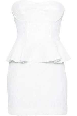 ROTATE Schulterfreies Paillettenkleid