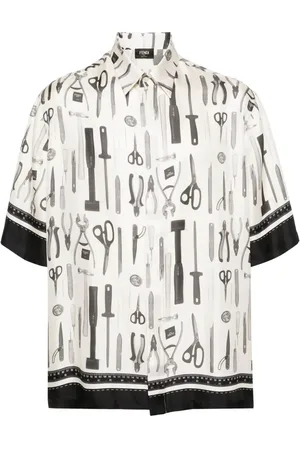 Fendi Seidenhemd mit grafischem Print