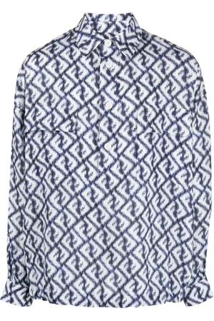 Fendi Leinenhemd mit Logo-Print