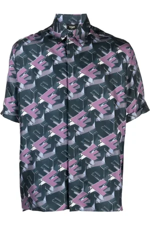 Fendi Seidenhemd mit Block-Print
