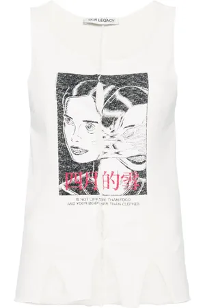 OUR LEGACY Tanktop mit "Race Twins"-Print