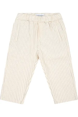 Emporio Armani Gestreifte Baumwoll-Leinen-Hose