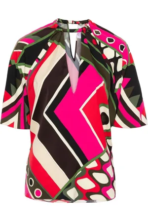 Puccini Bluse mit V-Ausschnitt