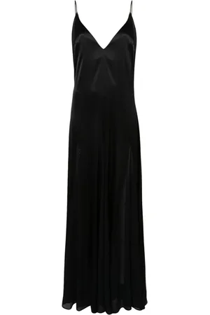 Elisabetta Franchi Satin-Maxikleid mit verstärktem Einsatz