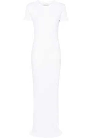 Ludovic De Saint Sernin Geripptes Maxikleid mit Logo-Stickerei