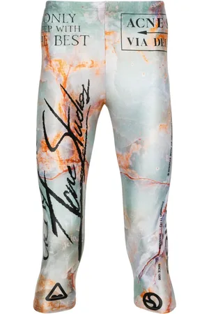 Acne Studios Cropped-Leggings mit Marmor-Artwork-Print