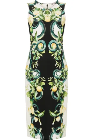 Roberto Cavalli Midikleid mit Zitronen-Print